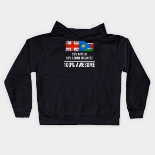 50% British 50% South Sudanese 100% Awesome - Gift for South Sudanese Heritage From South Sudan Kids Hoodie